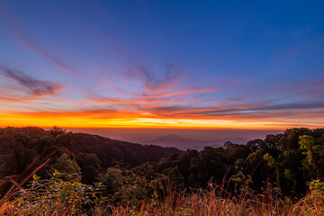 Doi Inthanon view point in the morning, Doi Inthanon National Park, Chiang Mai, Thailand
