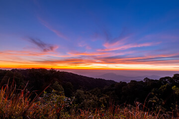 Obraz premium Doi Inthanon view point in the morning, Doi Inthanon National Park, Chiang Mai, Thailand
