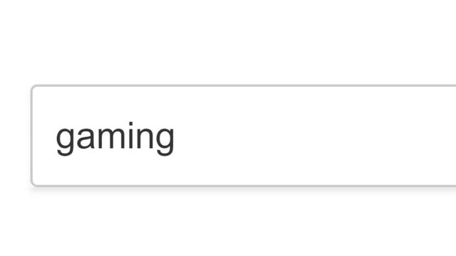 Searching For Gaming Information in Search Bar Screen View. Online Network Website Search Box. Searching The World Wide Web Internet on a Computer. Typing Into Search Engine Box Viewpoint of Monitor S