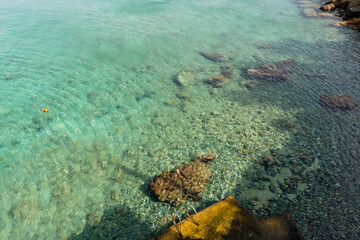 reef in the sea on Milos island, Greece