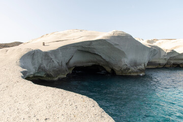 cliffs at Sarakiniko beach on Milos island, Greece