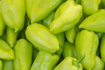 Obraz na płótnie Canvas Background texture of green fresh pepper.