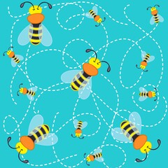 Illustration pattern cute bat with happy face and colors in background