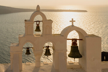bells at greek church on Santorini island