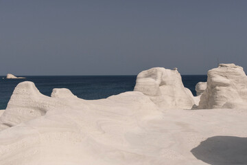 cliffs at Sarakiniko beach on Milos island, Greece
