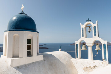 church in oia city on Santorini island, Greece