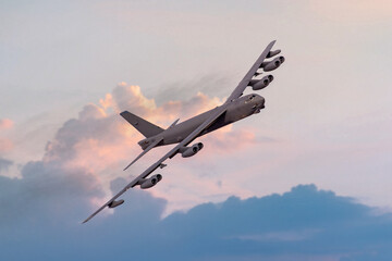 Boeing B52 United states Airforce (USAF) heavy nuclear bomber often deployed for European tension...