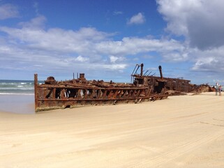 Ship wreck on beach 