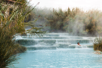 Saturnia hot springs in Tuscany, Italy - obrazy, fototapety, plakaty