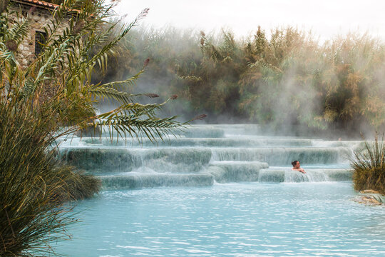 Saturnia hot springs in Tuscany, Italy