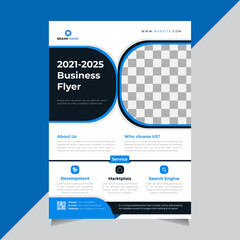 Corporate Business Flyer Template  Design, Brochure design, cover modern layout, company Flyer, Blue Color, a4 Size, QR code, Vector illustration