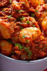 Goulash stew - traditional Hungarian food with herbs