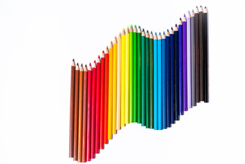 Color pencils isolated on a white background.