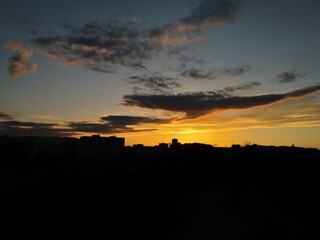 sunset over the city