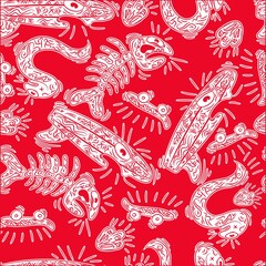 Illustration pattern cool surfboard and other signs for surf in style cartoon with background for fashion products