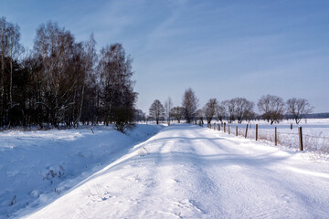 Piękno zimowego dnia na Podlasiu, Polska