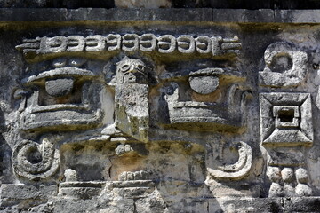 Paisajes y rincones de la zona arqueológica maya de Chichen Itzá, en el estado de Yucatán, en el sureste de Mexico