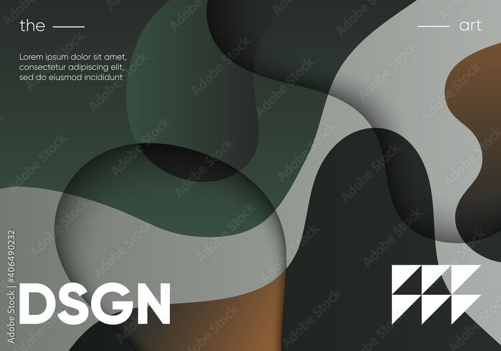 Poster wavy gradient shapes composition. eps10 vector.