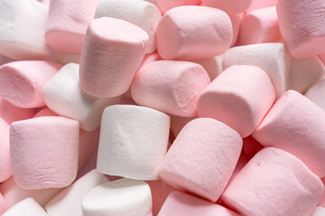 Fototapeta na wymiar group delicious marshmallows randomly placed