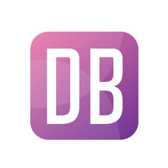 DB Letter Logo Design With Simple style