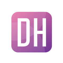 DH Letter Logo Design With Simple style