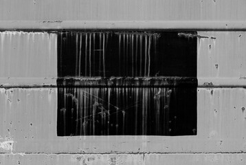 Empty background, old metal texture, black rectangle in the center
