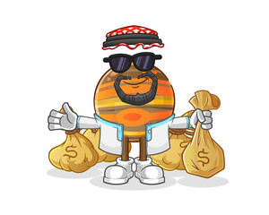 jupiter rich arabian mascot. cartoon vector