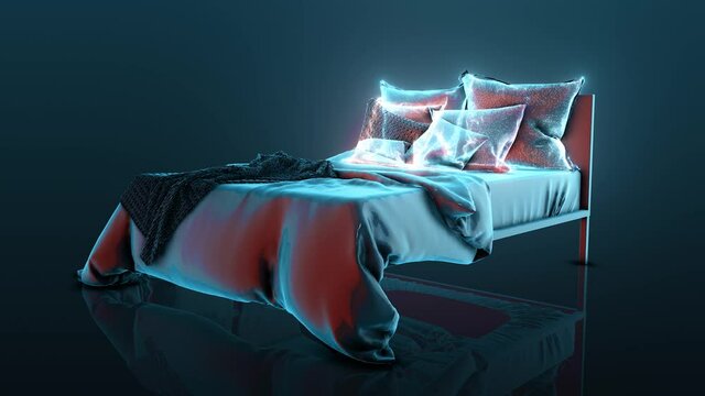 bed hud hologram 4k. High quality 4k footage