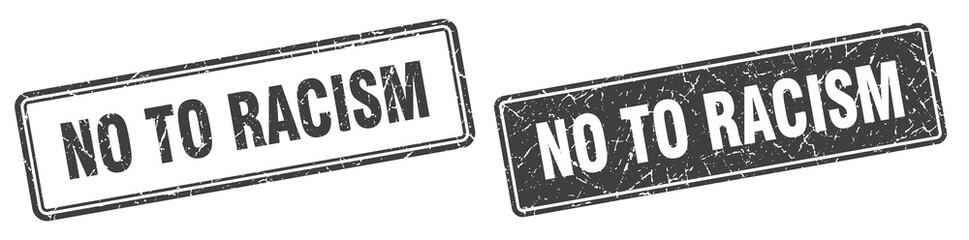 no to racism stamp set. no to racism square grunge sign