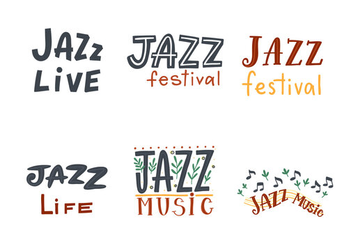 Hand drawn lettering quotes about Jazz festival