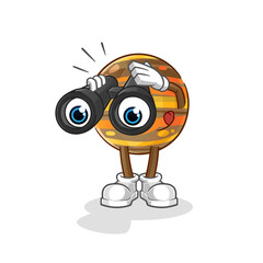 jupiter with binoculars character. cartoon mascot vector