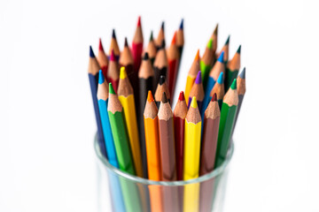Fototapeta premium Assortment of colored pencils/Colored Drawing Pencils/Colored drawing pencils in a variety of colors