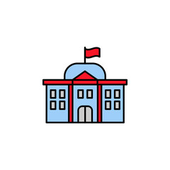 American building outline icon. Signs and symbols can be used for web, logo, mobile app, UI, UX