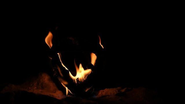 A fireball illuminating the darkness.