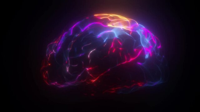 brain neuron impulses process of thinking 4k. High quality 4k footage