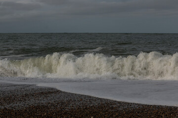 Coast line at Thyboron on the Danish west coast, clouds in the s