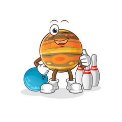 Fototapeta premium jupiter play bowling illustration. character vector