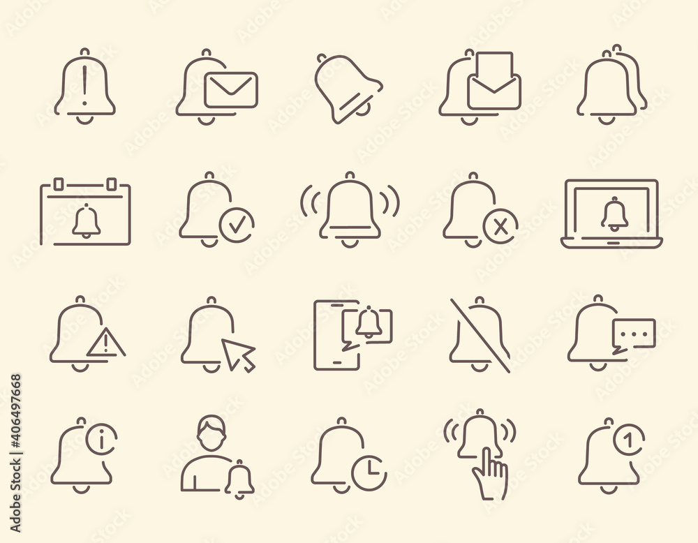 Poster set of vector notification icons