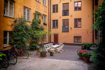courtyard of the old town of stockholm