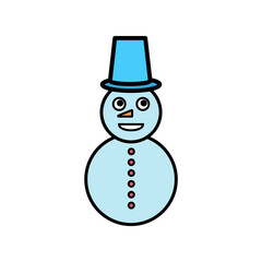 Snowman isolated on white background. illustration