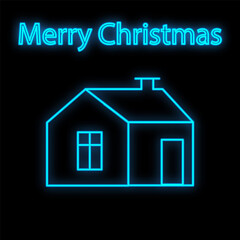 house snow neon icon. Elements of winter set. Simple icon for websites, web design, mobile app, info graphics