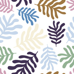 Seamless vector botanical pattern colourful abstract design of blades of grass