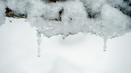 Naklejka na ściany i meble icicles on the snow