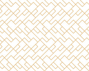 The geometric pattern with lines. Seamless vector background. White and gold texture. Graphic modern pattern. Simple lattice graphic design