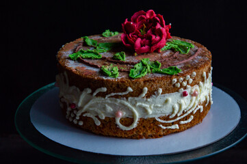 chocolate cake with rose