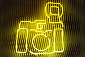 Camera image is made of neon lamps.