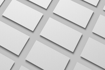 Business cards at gray background. 3D rendering illustration.
