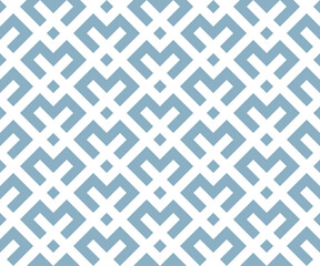 Abstract geometric pattern. A seamless vector background. White and blue ornament. Graphic modern pattern. Simple lattice graphic design