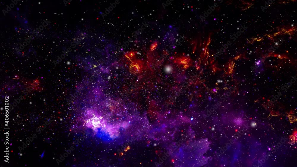 Aufkleber nebula clouds with stars moving around in the universe