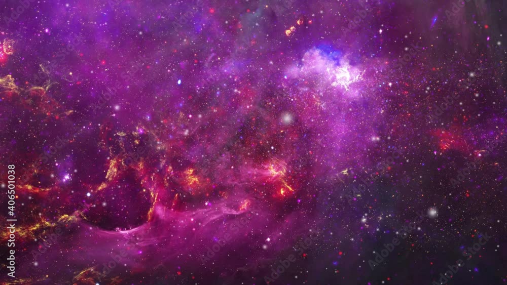 Poster the surface of the purplish and red nebula clouds moving in the universe.